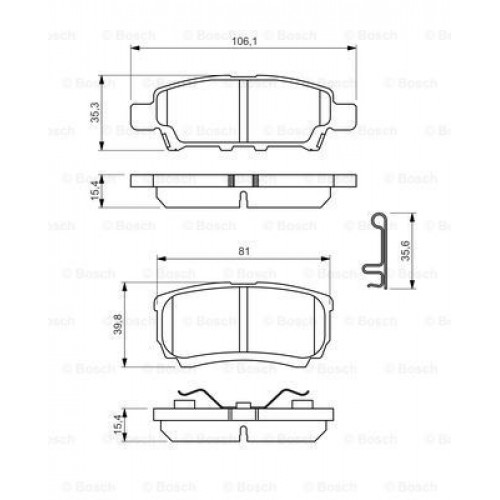 Bosch Brake Pad (Rear) 0986494502 Bosch Brake Pad (Rear) 0986494502