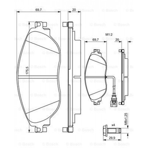 Bosch Brake Pad (Front) 0986494704 Bosch Brake Pad (Front) 0986494704