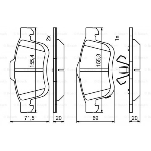 Bosch Brake Pad (Front) 0986494801