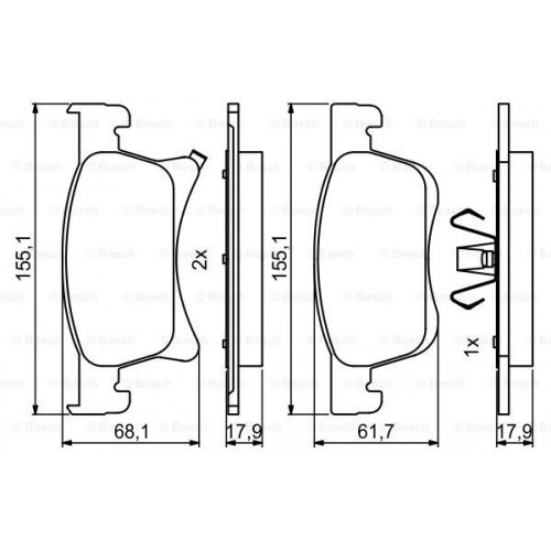 Bosch Brake Pad (Front) 0986494823