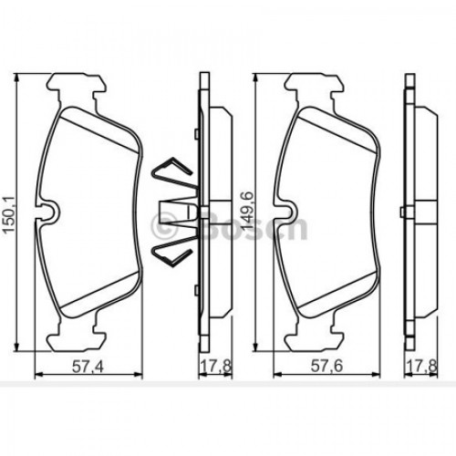 Bosch Brake Pad (Front) 0986495276