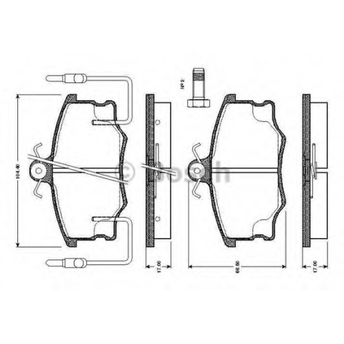 Bosch Brake Pad (Front) 0986TB2524 Bosch Brake Pad (Front) 0986TB2524