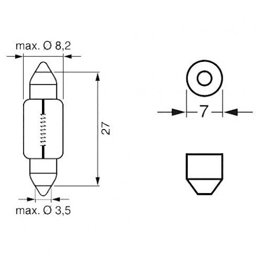Bulb 12V 3W SV7-8 Bosch 1987302226 Bulb 12V 3W SV7-8 Bosch 1987302226