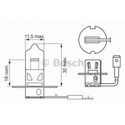 Bulb Truck Light 24V H3 70W PK22S 64156 Bosch 1987302431
