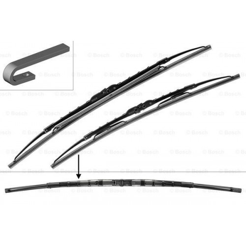 Wiper Blade SET Front With Spoiler 480MM VOLKSWAGEN POLO Bosch 3397001465