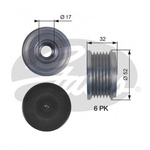 Alternator Freewheel Clutch Gates OAP7140