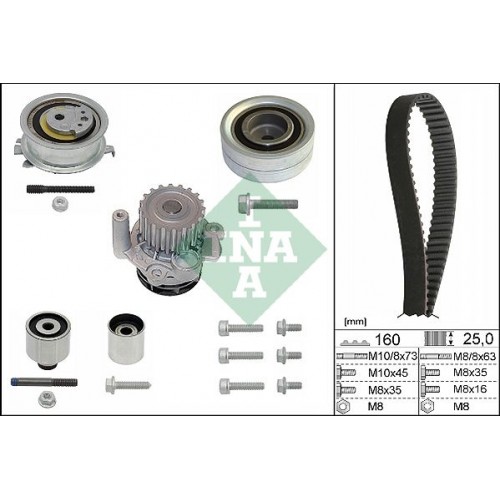 INA 530 0550 32 Timing Belt Kit and Water Pump Volkswagen 03L109119C