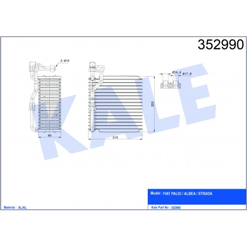 Evaporator FIAT OEM 7079654