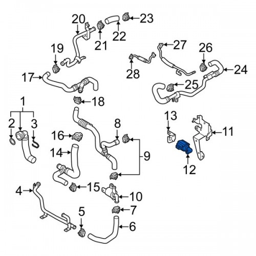 AUDI Engine Auxiliary Water Pump OEM 07K965561B